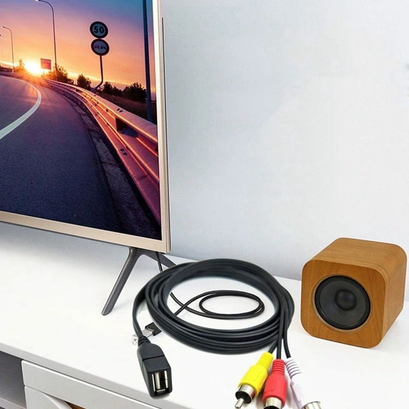1 5 M Usb A Женский до 3 Rca аудио видео кабель ПК ТВ Aux вывода адаптер| |