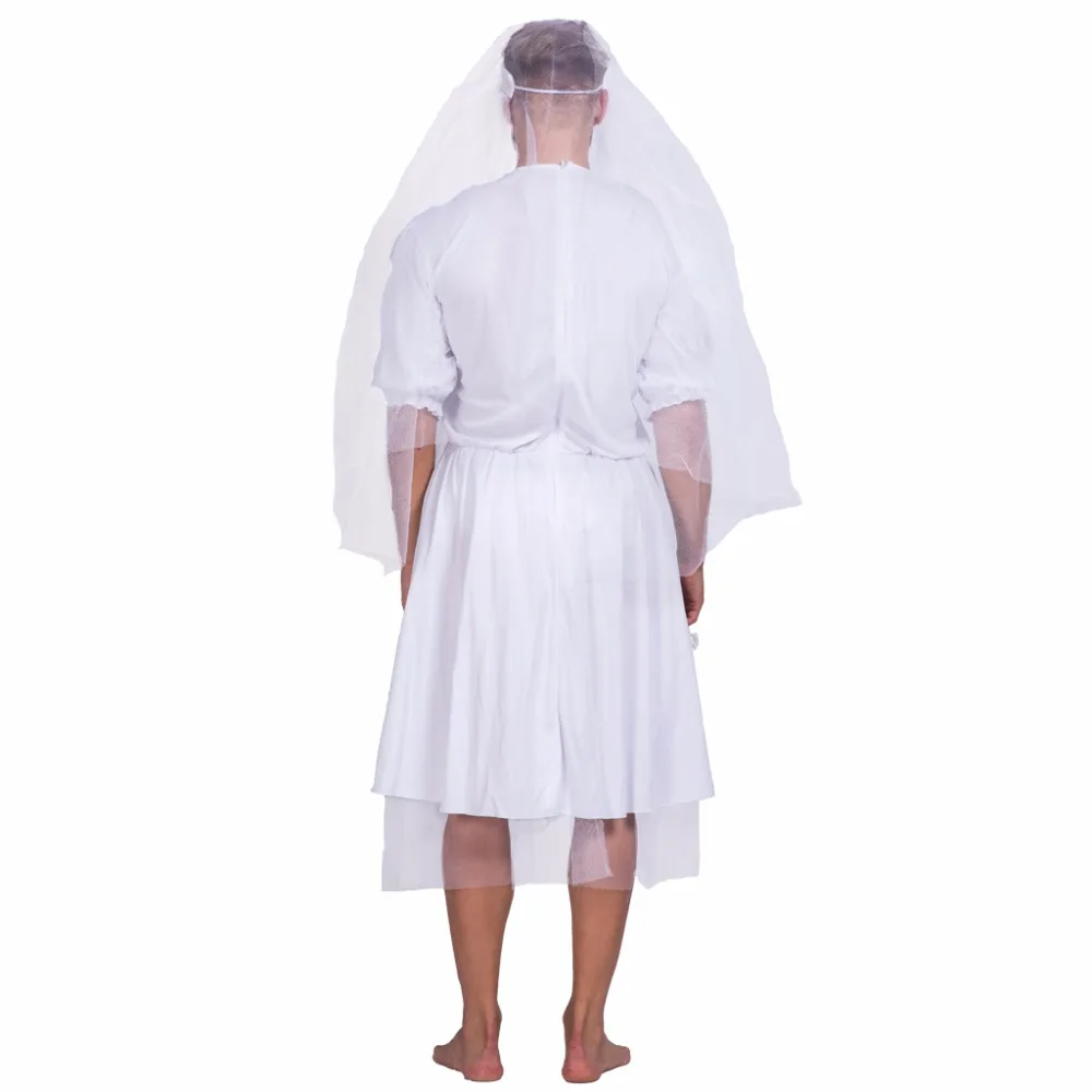 Funny Men's Bride Drag Queens Halloween Costume Adult Groom Reversal Cosplay Outfits Carnival Easter Purim Fancy Dress men festival costume set,cosplay costume