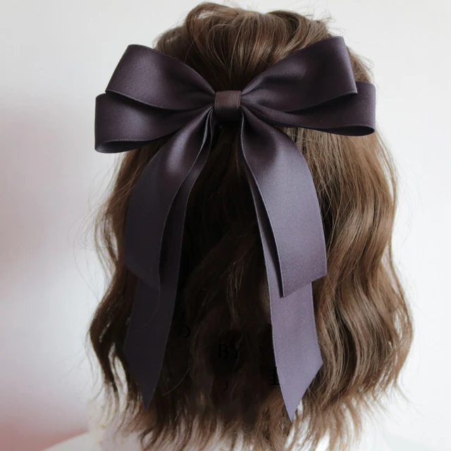 Lystrfac 2022 New Black White Yarn Bow Hair Clip for Women Girls Spring  Clip Back Head Hairpin Fashion Hair Accessories