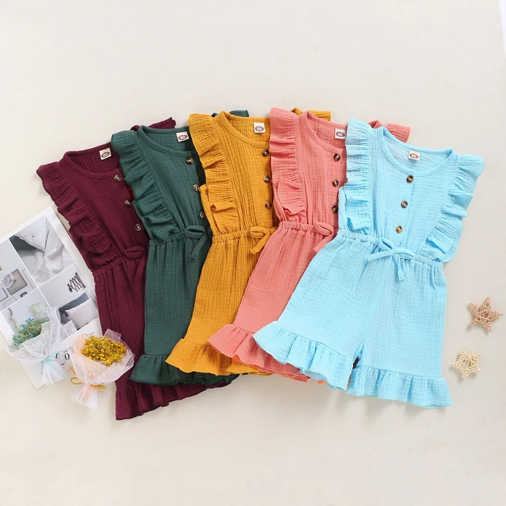 2020 summer baby cotton rompers newborn girl jumpsuit (2)