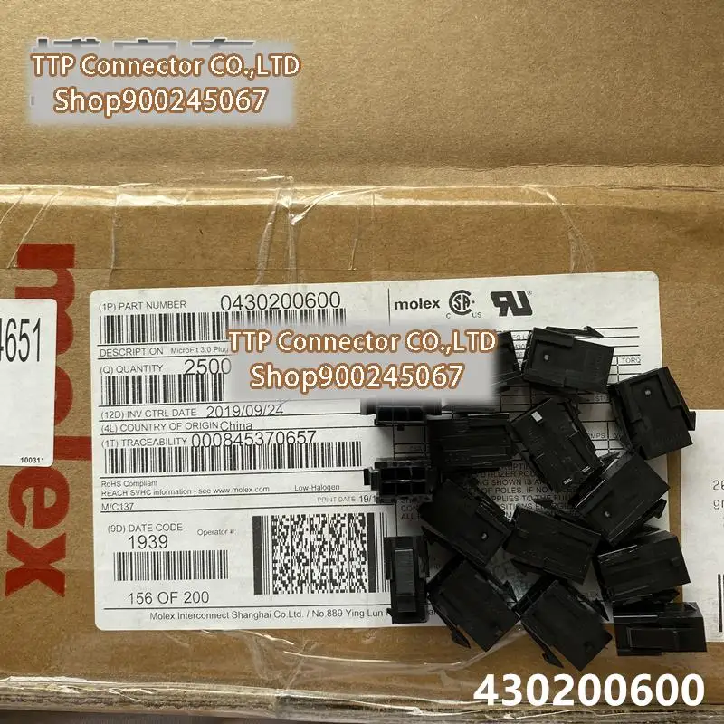

2500pcs/lot Connector 43020-0600 430200600 Plastic shell 6P 3.0mm 100% New and Origianl