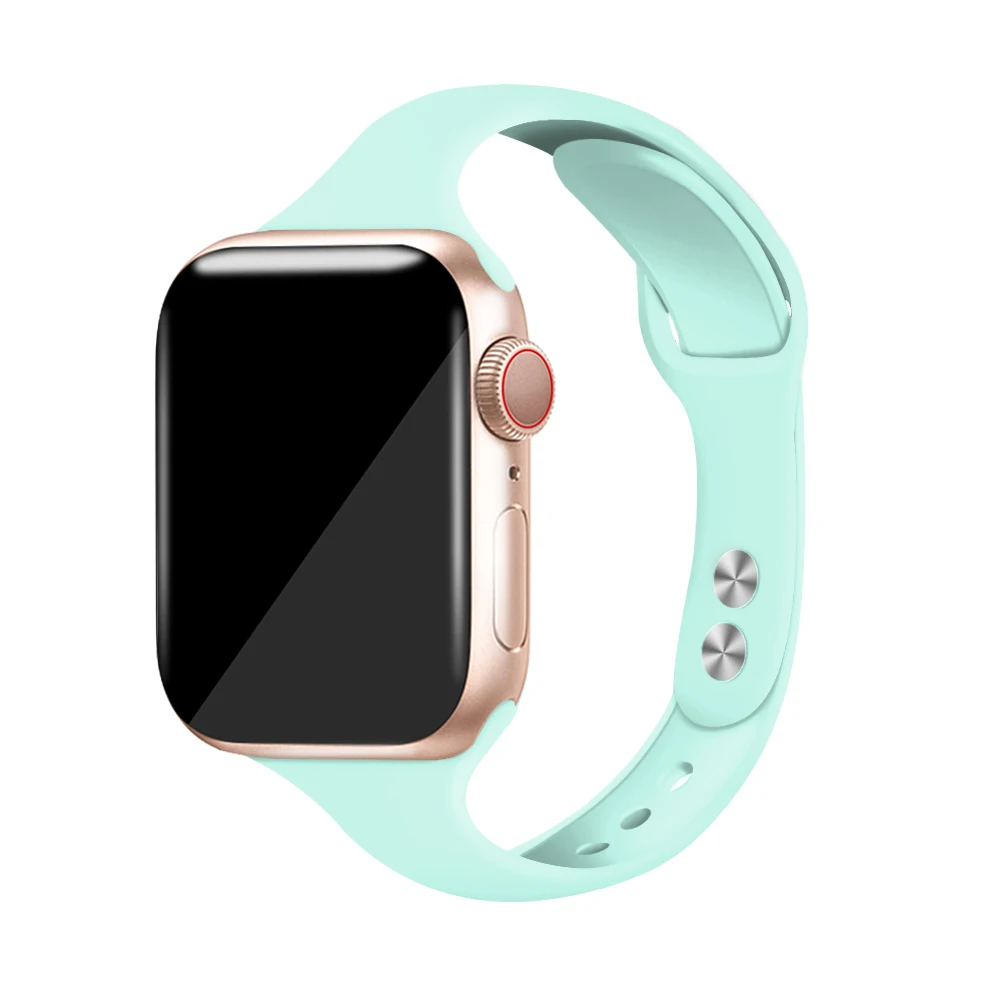 Силиконовый ремешок для наручных часов Apple Watch 38 мм, 42 мм, iwatch, версия 4 полосным 44 мм/40 мм спортивный браслет резиновый ремешок для наручных часов iwatch, версия 5 4 3 2 1 - Цвет ремешка: Blue sea
