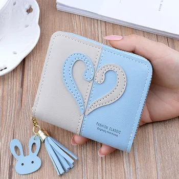 

The new 2020 ms zero wallet brief paragraph small wallet zipper tassel wallet fashion color bump han edition splicing