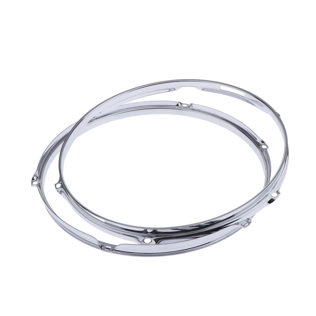 2 Pcs Premium Alloy Steel Snare Drum Hoop Rim 14 inch 6 Holes 1.5mm
