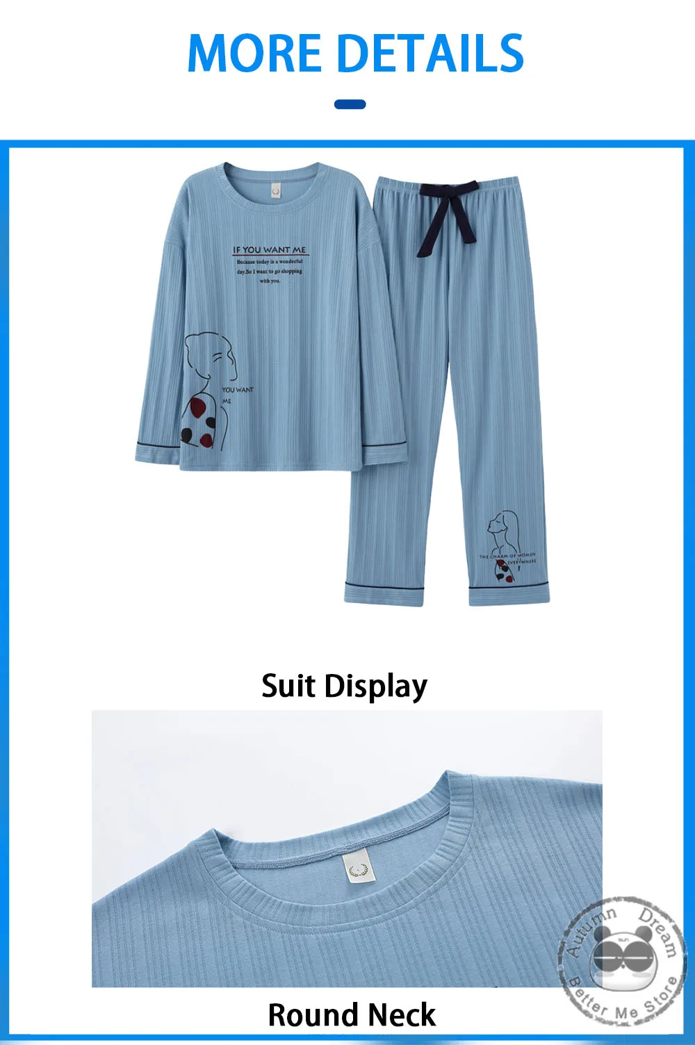 Cotton Pajamas Sets For Women Pijamas Printed Pattern Sleepwear Plus Size Home Clothes Long Sleeve Femal Pyjamas Trousers Suits