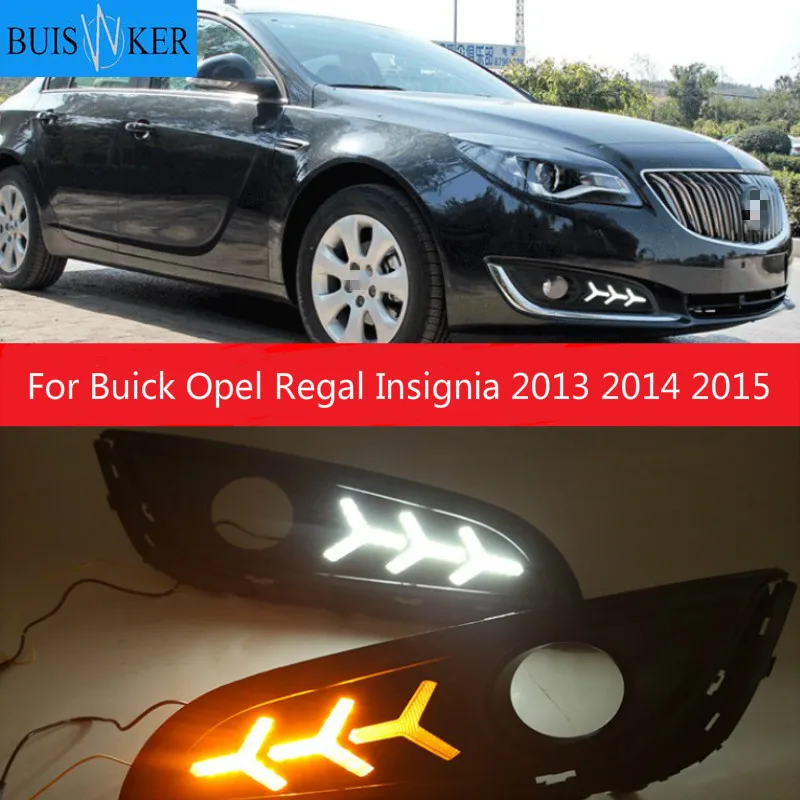 1 Pair LED DRL Daytime Running Lights Daylight With Turn Signal and Night Blue Lamp For Buick Opel Regal Insignia 2013 2014 2015 |