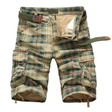 Мужские шорты Модные клетчатые пляжные шорты мужские s повседневные камуфляжные шорты в стиле милитари короткие мужские брюки бермуды Рабочая одежда