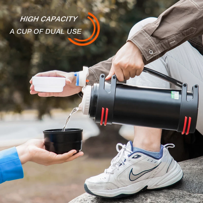 High Capacity Efficient Insulation Thermos Travel Hiking Office Stainless  Steel Thermo Cup Leakproof Portable Coffee Vacuum cup - AliExpress
