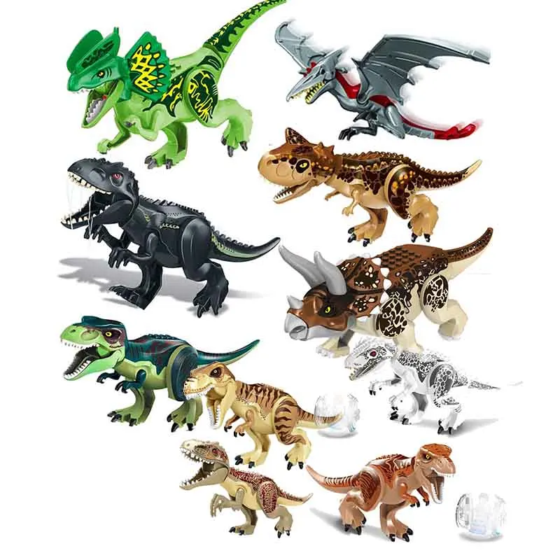 Динозавры юрского периода тираннозавр рекс птерозаврия Трицератопс строительные блоки игрушки для детей динозавр