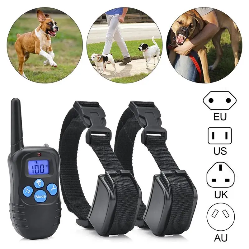 Electric Dog Training Collar Pet Anti Bark Collar Remote Control Shock