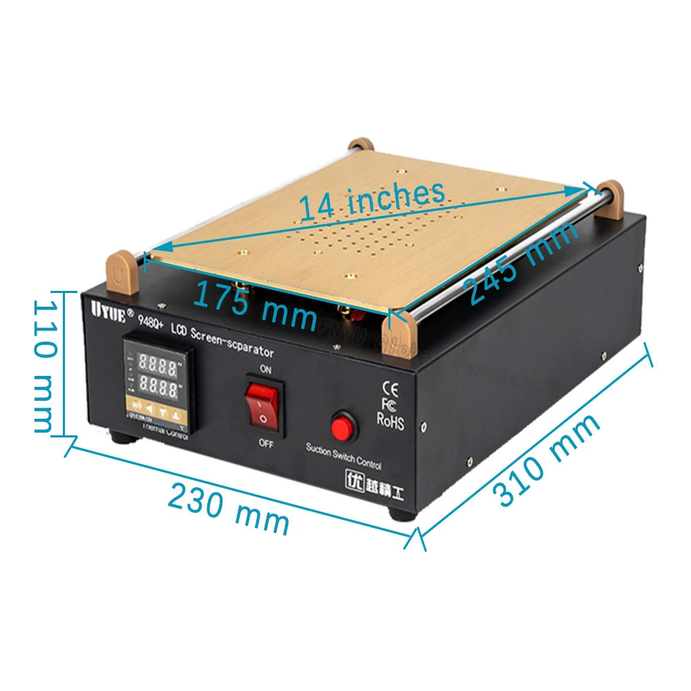 ЖК Сепаратор 14 дюймов Встроенный вакуумный насос UYUE 948Q+ телефон экран Разделение Электроинструмент наборы обновленная версия для iphone huawei