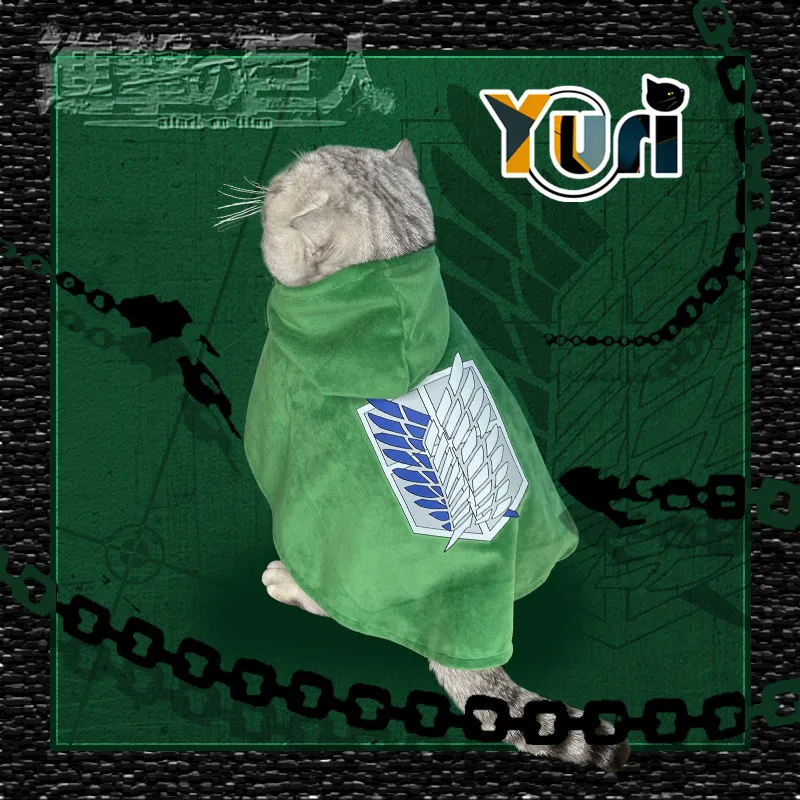 Yuri Attack On Titan Levi Pet Cloak Clothes For Cats And Dog Costume  Soldiers Dress Up Cute Fashion Cosplay Thoughtful Gift C - Cosplay Costumes  - AliExpress