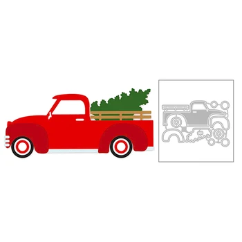 

2020 New Christmas Transportation Truck and Plant Tree Metal Cutting Dies For Scrapbooking Greeting Card Paper Making no stamps