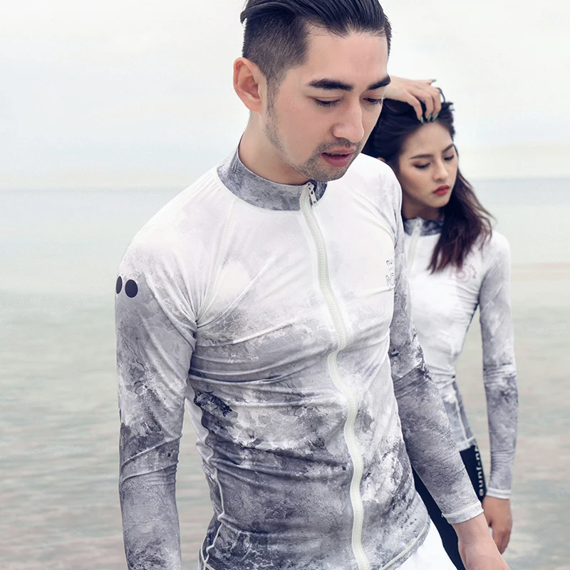 Nu June Rashguard Купальники с длинными рукавами печатные рашгарды две штуки Передние