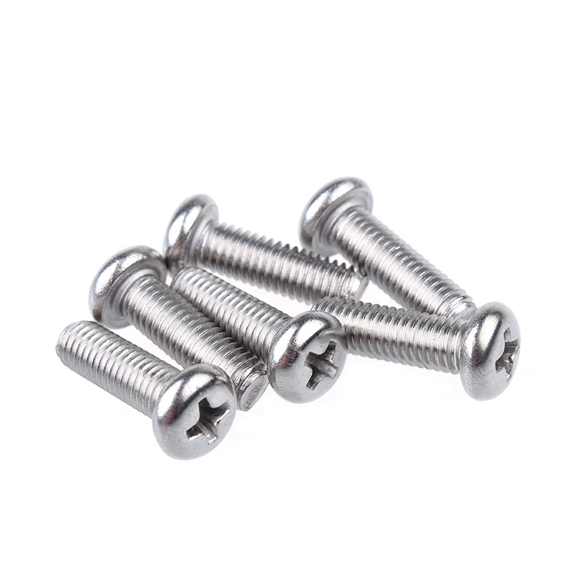Details about   M3 Round Head Phillips Screws Flat Screw 304 Stainless Steel GB818 Various Sizes 