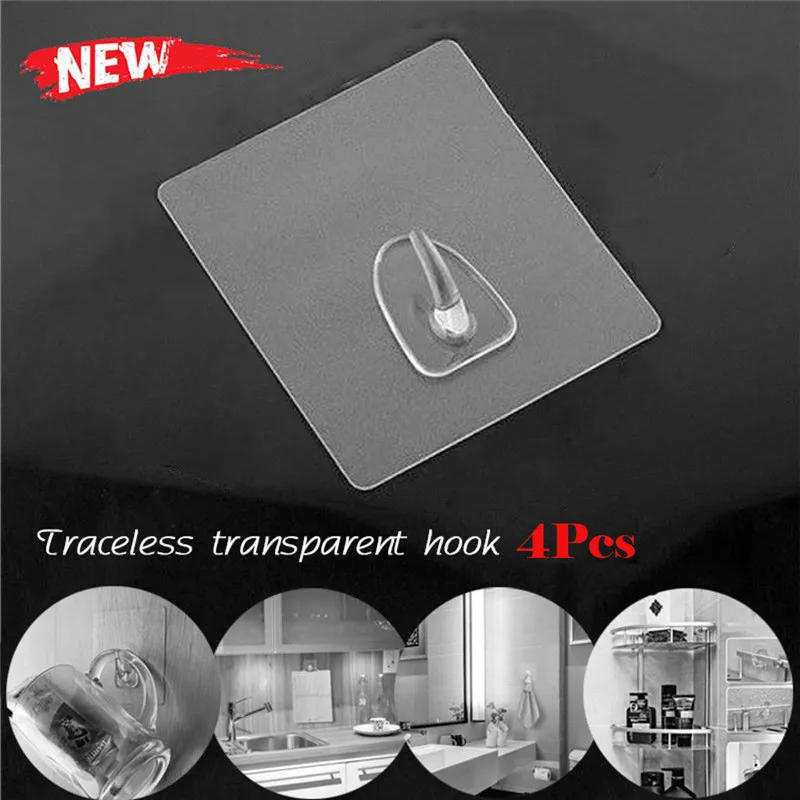 4PCS ISHOWTIENDA крепкие прозрачные крючки на присоске, настенные крючки для кухни, ванной комнаты, 6*6 см, лидер продаж, настенные крючки, 30 шт - Цвет: 4PCS