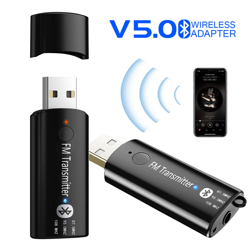 JINSERTA USB Bluetooth 5 0 fm передатчик модулятор громкой связи автомобильный комплект 3 мм