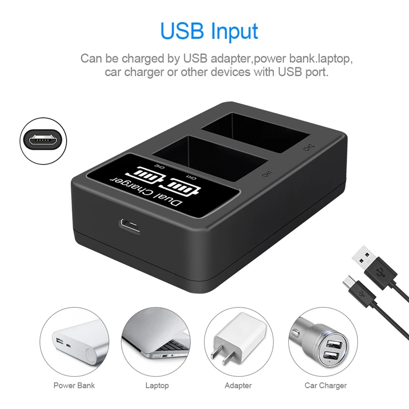 Зарядное устройство с двумя Usb портами и ЖК дисплеем для Sony Fw50 Np Fw50|Зарядные