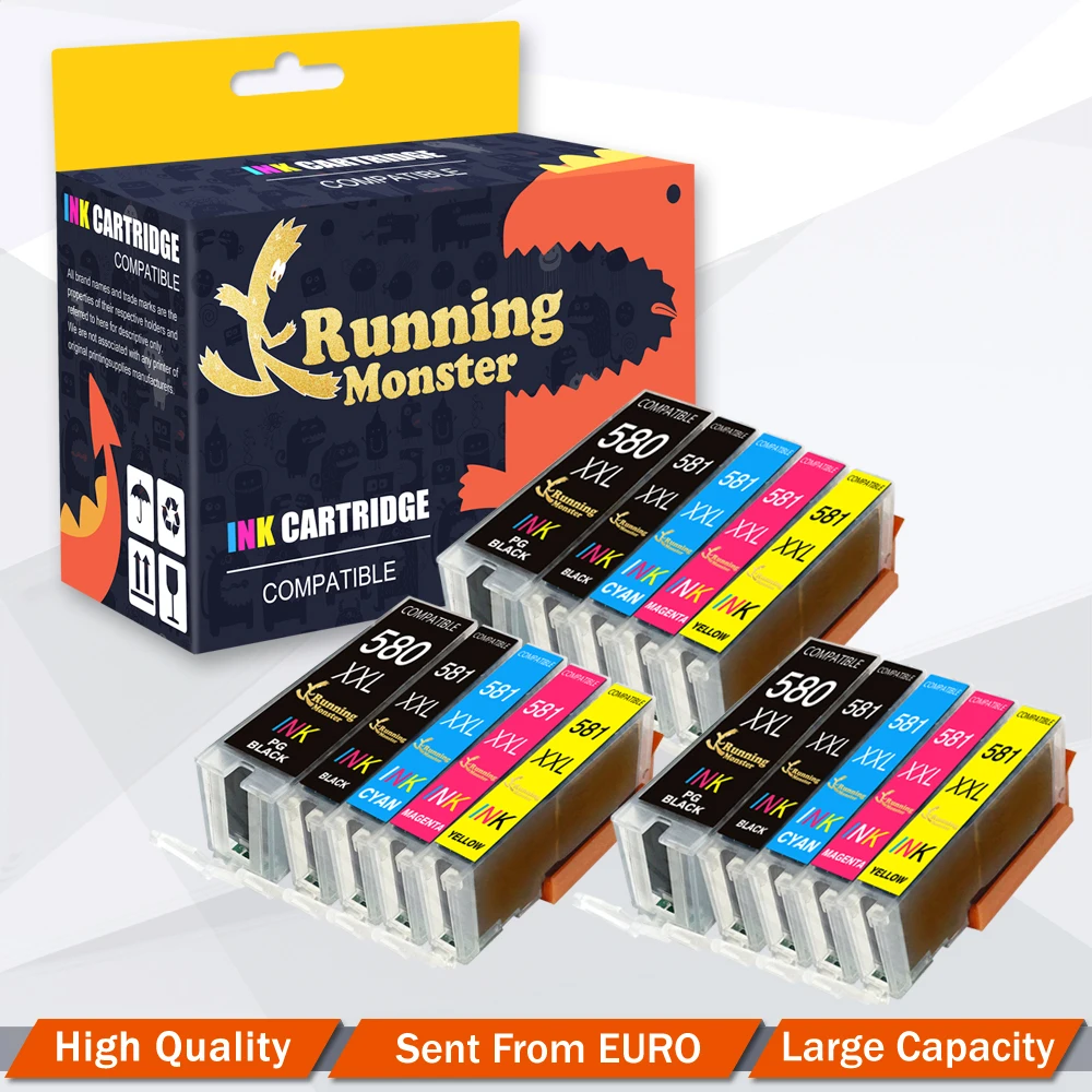 15 шт. PGI580 CLI581 PGI-580 CLI-581 картридж совместимый для Canon PIXMA TS8251 TS8252 TS8350 TS9120 TS705 TS9551C