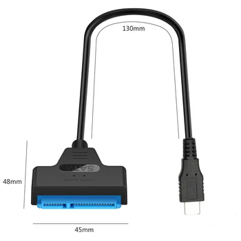

USB 3.1 Type C to SATA III HDD SSD 2.5inch Hard Drive Adapter Cable 22-Pin JR Deals