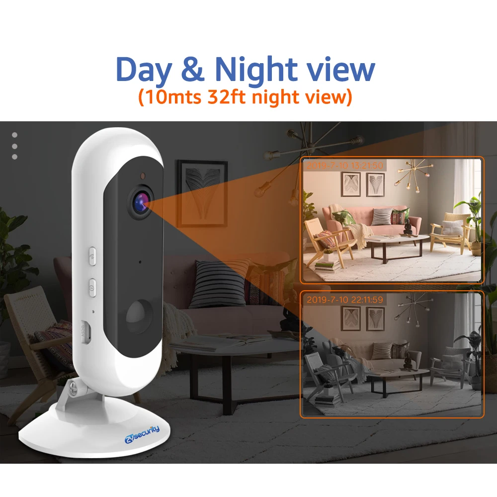 1080p HD Battery Security IP Camera Wireless Home Security WiFi Camera Audio Intercom PIR SD Card H - 4.00008E+12