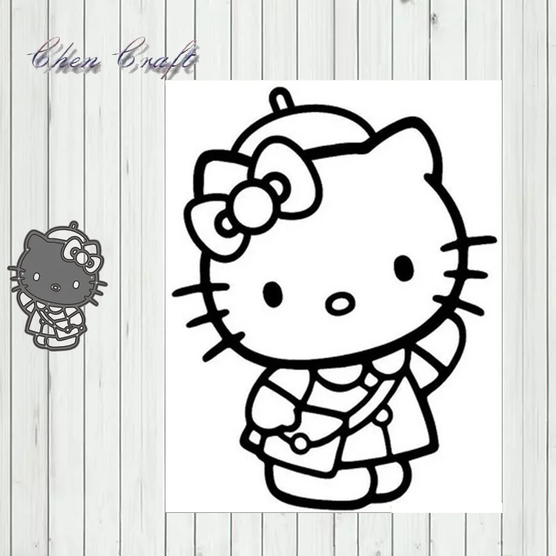 

Metal Cutting Dies Cat carrying a bag Stencils for DIY Scrapbooking Album Paper Card Embossing New 2019 Die Cut