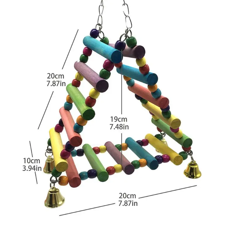 Жердочка для птицы качели деревянная птица подвесная лестница колокольчик игрушки для попугаев