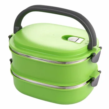 

Insulated Lunch Box Stainless Steel Food Storage Container Thermo Server Essentials Thermal Double Layer Green