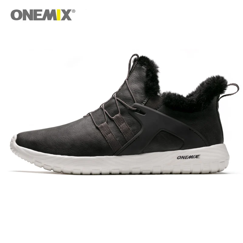 ONEMIX Для мужчин кроссовки обувь зимние ботинки Утепленная одежда Нескользящие Водонепроницаемый Спорт на открытом воздухе горные ботинки удобные Для мужчин треккинг - Цвет: 1328c-Gray
