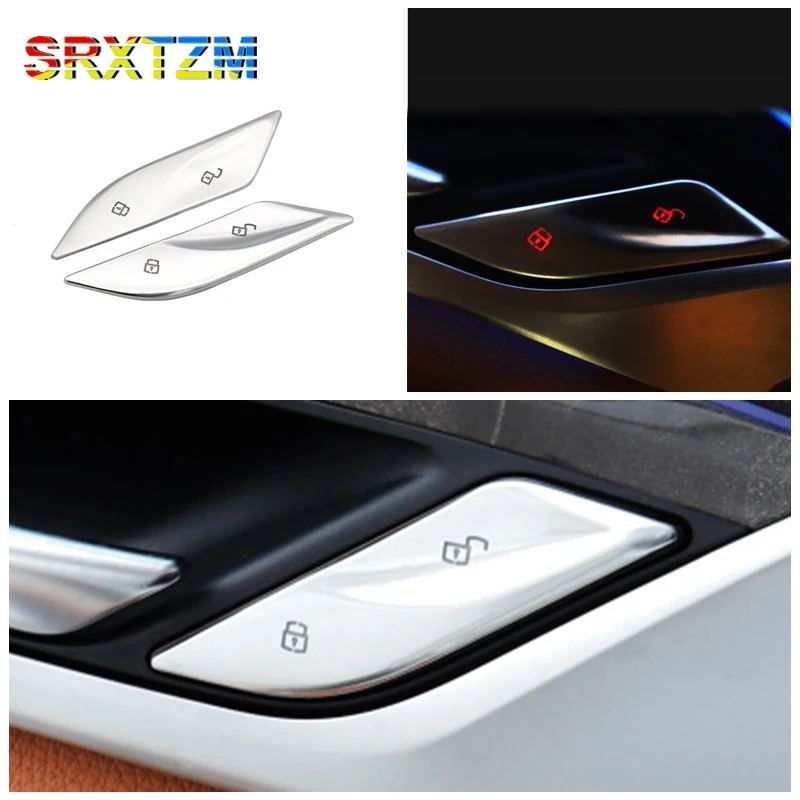 

SRXTZM Car Door Unlock Switch Buttons Cover Trim For BMW 5 series G30 G38 6gt Interior Accessories Doorknob Key Stickers 2pcs