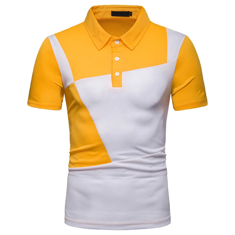 Men's Polo Shirts Blended Cotton Breathable Splicing Casual top Fashion Sports High quality Short Sleeve Polo Shirts Men D21