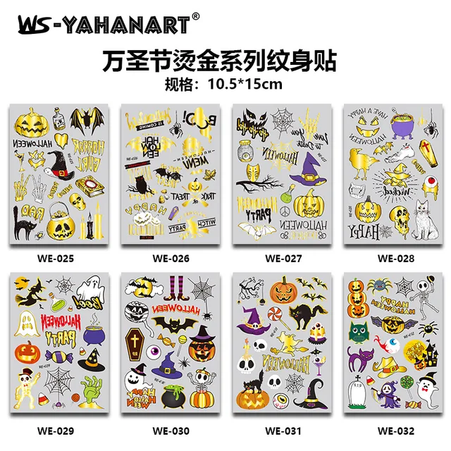 Children's Halloween bronzing tattoo put environmental protection waterproof cartoon whimsy tattoos can be customized pap 5
