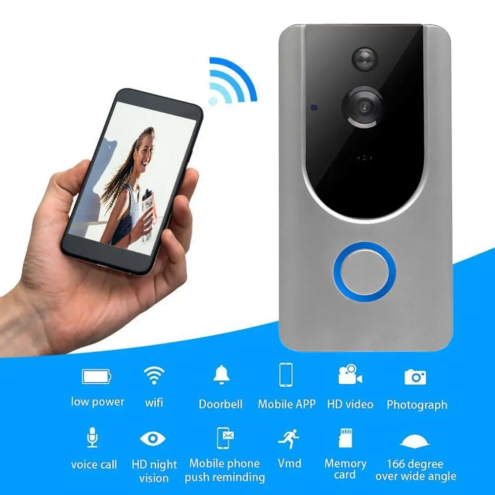 

M2 Wireless Doorbell Camera 720P HD Smart WiFi Video Door Phone Intercom Doorbell PIR Sensor Night Vision Alarm