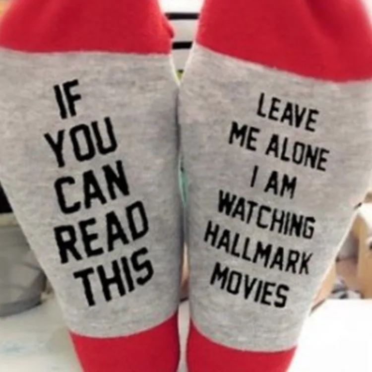 1 пара рождественских персонализированных носков; носки с буквенным принтом; если вы можете прочесть эти забавные носки; носки унисекс; рождественские подарки - Цвет: 4