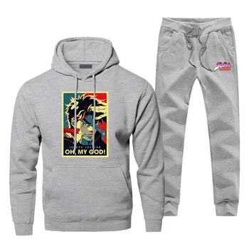

Oh My God Joseph Joestar Hoodies Sweatshirt Jojo's Bizarre Adventure Stand JOJO Men's Sets Warm Fashion Harajuku Men's Full Suit