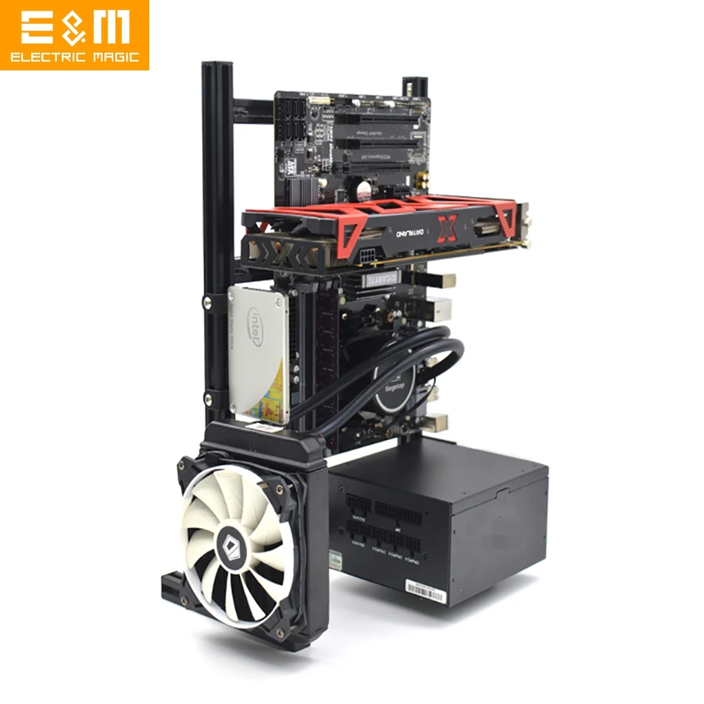 Мини ITX MATX ATX пк тестовый Стенд Ручка переносной компьютер водяное охлаждение