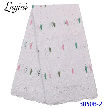 

White African Lace Fabric 2020 High Quality Nigerian Cotton Dry Lace Fabrics for Bridal Swiss Voile Lace in Switzerland L3050B