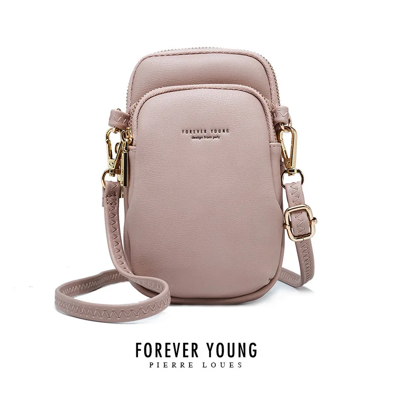 YIZHONG Маленькая кожаная роскошная сумка для сотового телефона сумка на плечо брендовая сумка на грудь сумки через плечо для женщин женская сумка-мессенджер, женские сумочки - Цвет: pink