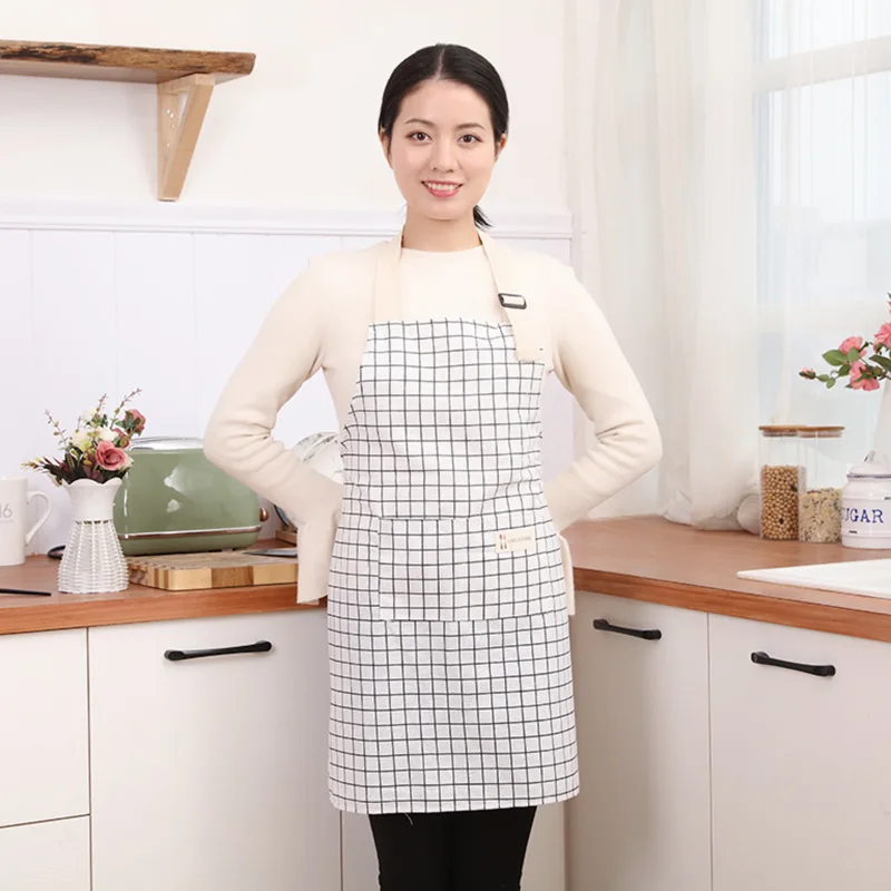 

New Hot Fashion Lady Women Men Adjustable Cotton Linen High-grade Kitchen Apron For Cooking Baking Restaurant Pinafore