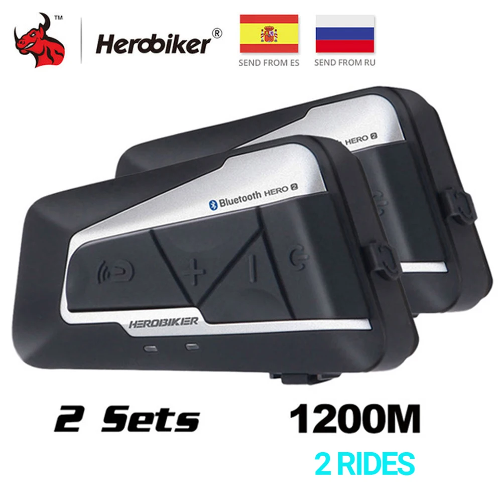 Гарнитура HEROBIKER для мотоциклетного шлема водонепроницаемое беспроводное