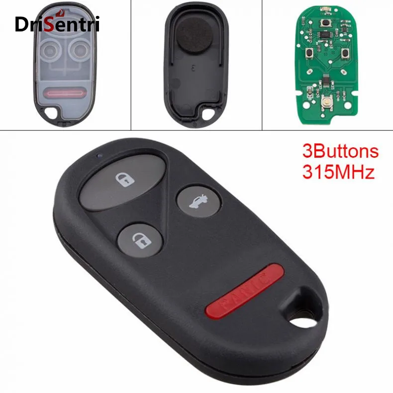 

315MHz 3 Buttons Keyless Uncut Flip Remote Key Fob KOBUTAH2T for 1998 1999 2000 2001 2002 Honda Accord no Battery