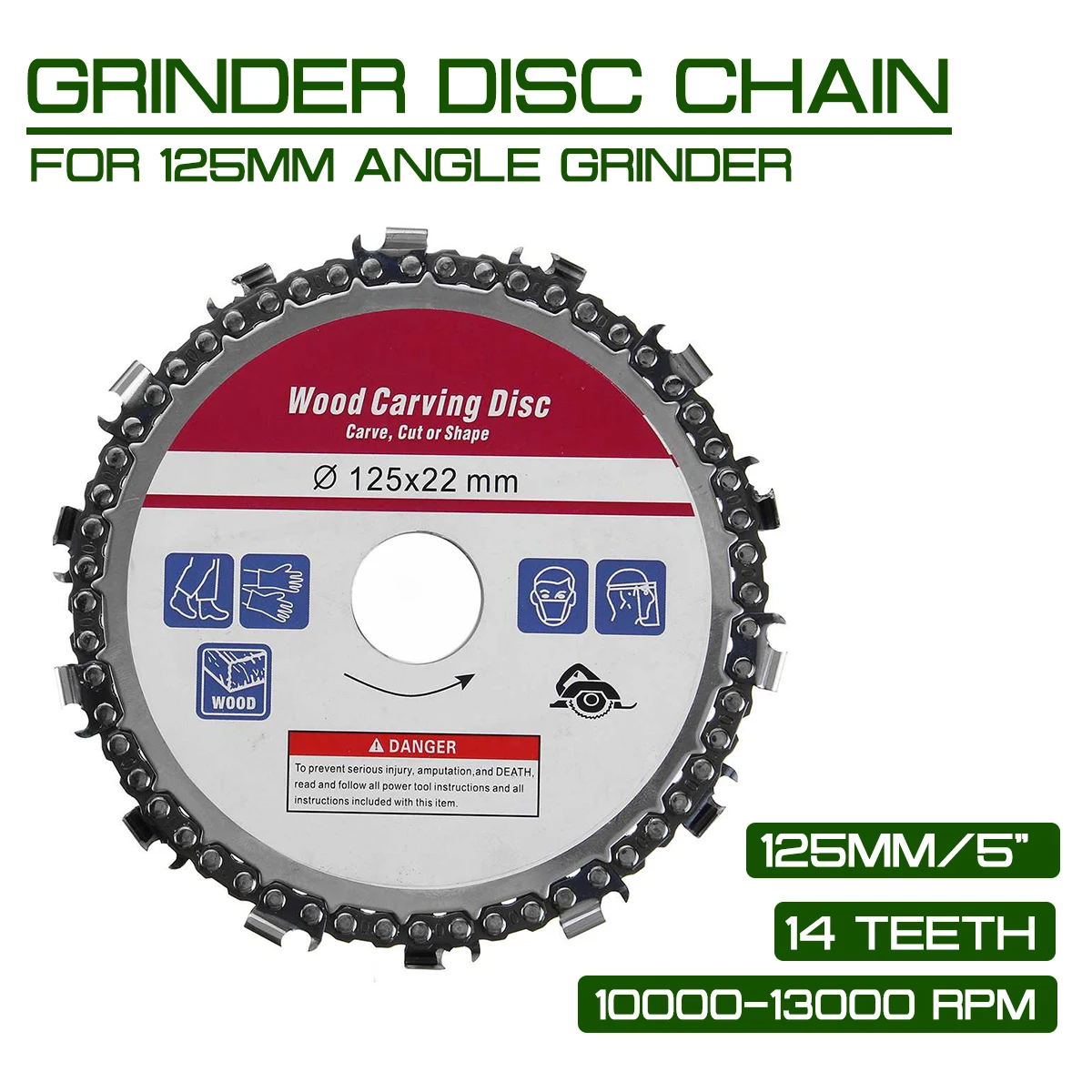 For 125mm Angle Grinder Upgrade 5 Inch Disc and Chain 14 Tooth Fine Abrasive Cut Electricity | Инструменты