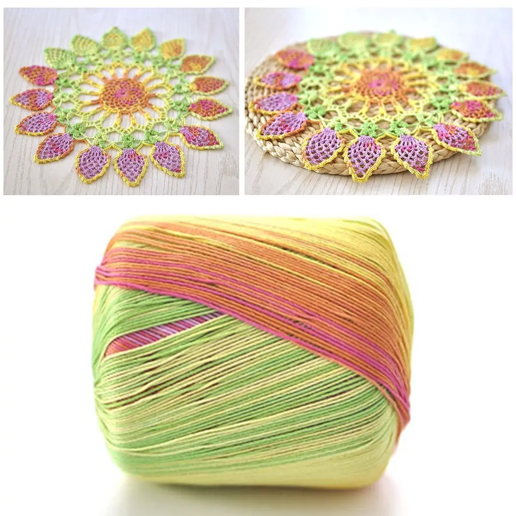 New arrival Handmade KnittingCrochet Hook Yarn Colorized Lace Thread No.5 Pure Cotton Fine Knitting Wool Soft Smooth Sewing Line