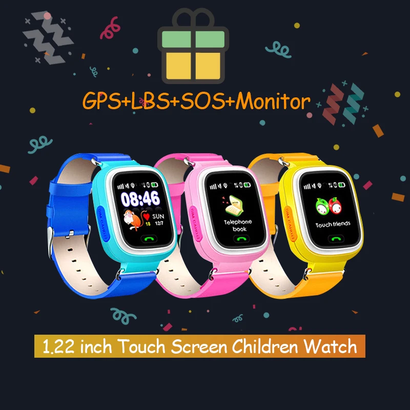 Kaufen Q90 GPS WIFI Touch Screen GPS Baby Anti verloren Armbanduhr SOS Anrufen Lage Gerät Tracker Smartwatch Englisch Russisch version