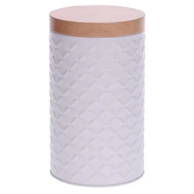 Банка аллюминевая, белая, 11x11x16 см