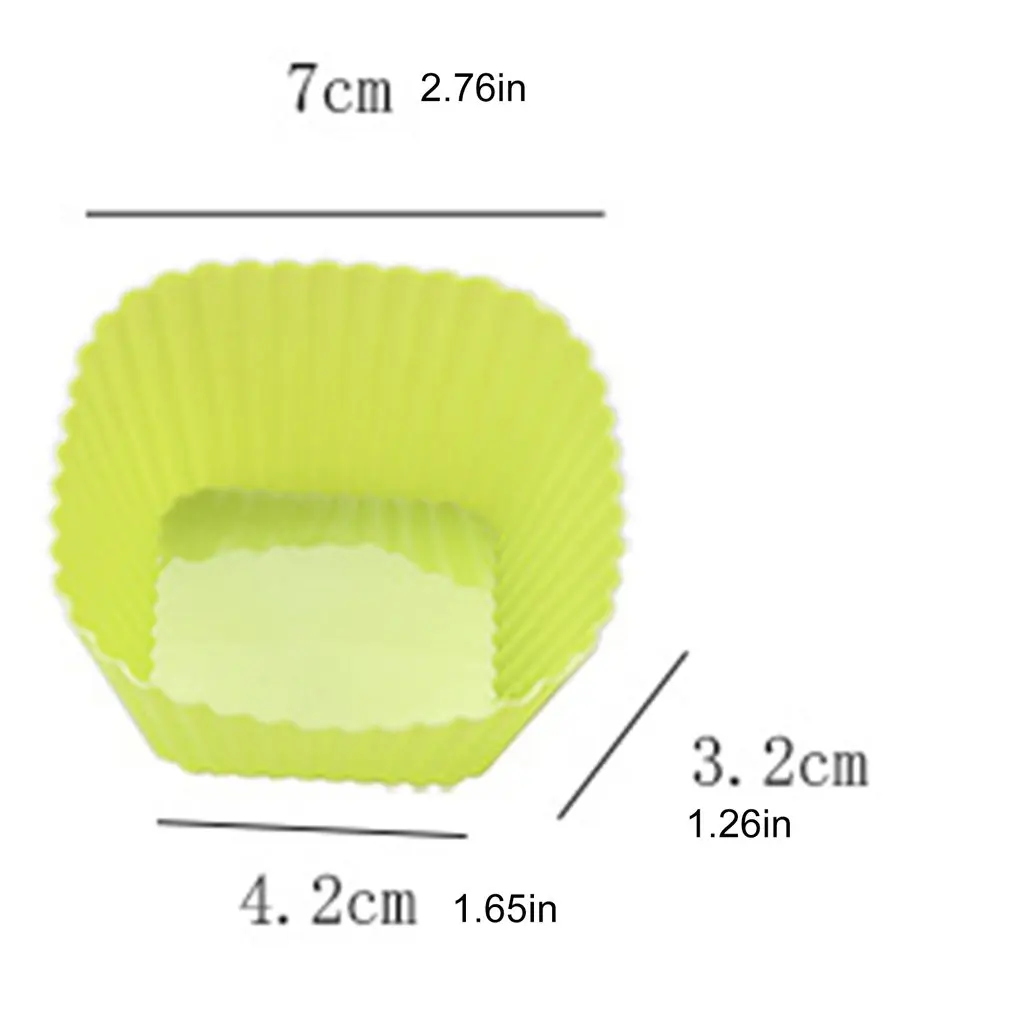 Silicone Muffin Cup Circle Star Heart Shape Square Rose 7 CM Cake Cup Bakery Silica Gel Mold Tart Mould