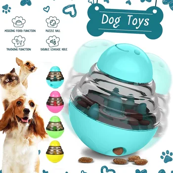

Pet Fun Feeders Tumbler Leaking Toy Plastic Snack Dispenser For Dogs Cats Pet Slow Feeding Speed Pink, Green, Blue, Yellow