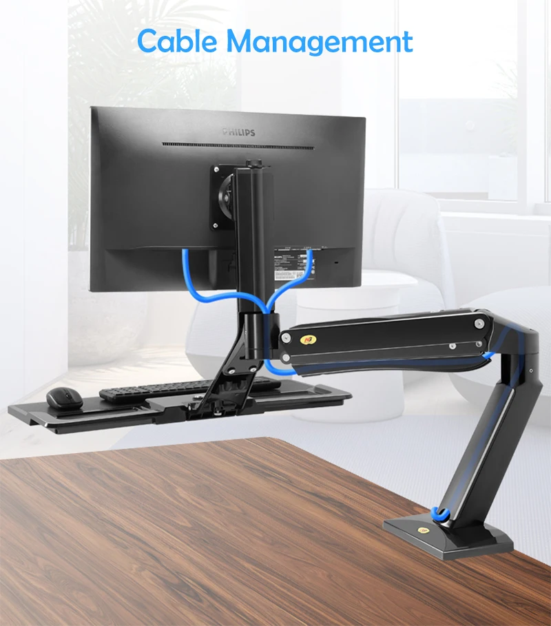 NB40 Ergonomic Height Adjust Computer Sit Stand Workstation 22-32 Inch Monitor Mount Bracket with Keyboard Plate Desk Stand 19 NB40 Ergonomic Height Adjust Computer Sit Stand Workstation 22-32 Inch Monitor Mount Bracket with Keyboard Plate Desk Stand 14