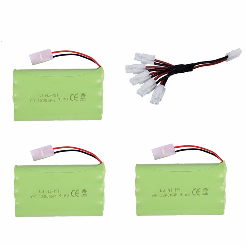 Тёмно-синий Обновленная Батарея NiMH 9,6 v 1800mah+ зарядное устройство для радиоуправляемых игрушек автомобилей танков грузовиков робот-пистолет лодка AA Ni-MH 9,6 v перезаряжаемый аккумулятор - Цвет: Тёмно-синий