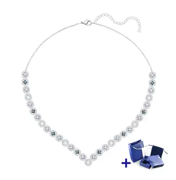 

Original SWA Necklace Angelic Square Blue Large Necklace 5294621 Elegant Luxury Jewelry Gift Ladies Jewelry Free Shipping
